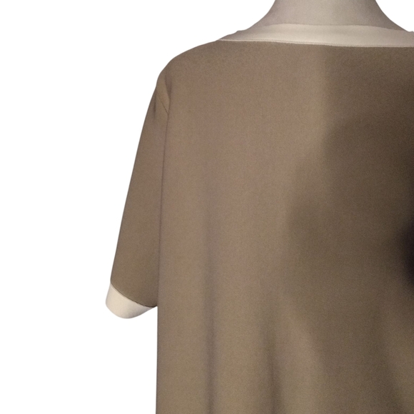 Joh Kaya Knit Asymmetric Top In Khaki Size Large Timeless Classic - Picture 4 of 11